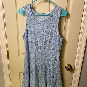 Charming Charlie’s: light blue lace A-line dress
